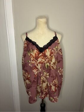 Torrid Lace Button Cami Walnut Floral